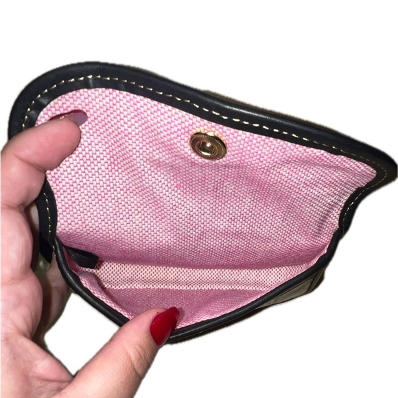 Dooney & Bourke Nile Collection Leather Wristlet Black & Croc Purple Leather - Picture 10 of 13